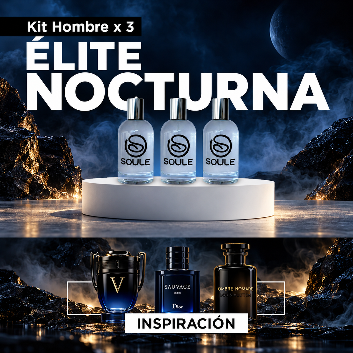 Soule Kit Élite Nocturna Hombre 3 perfumes de (50ml)